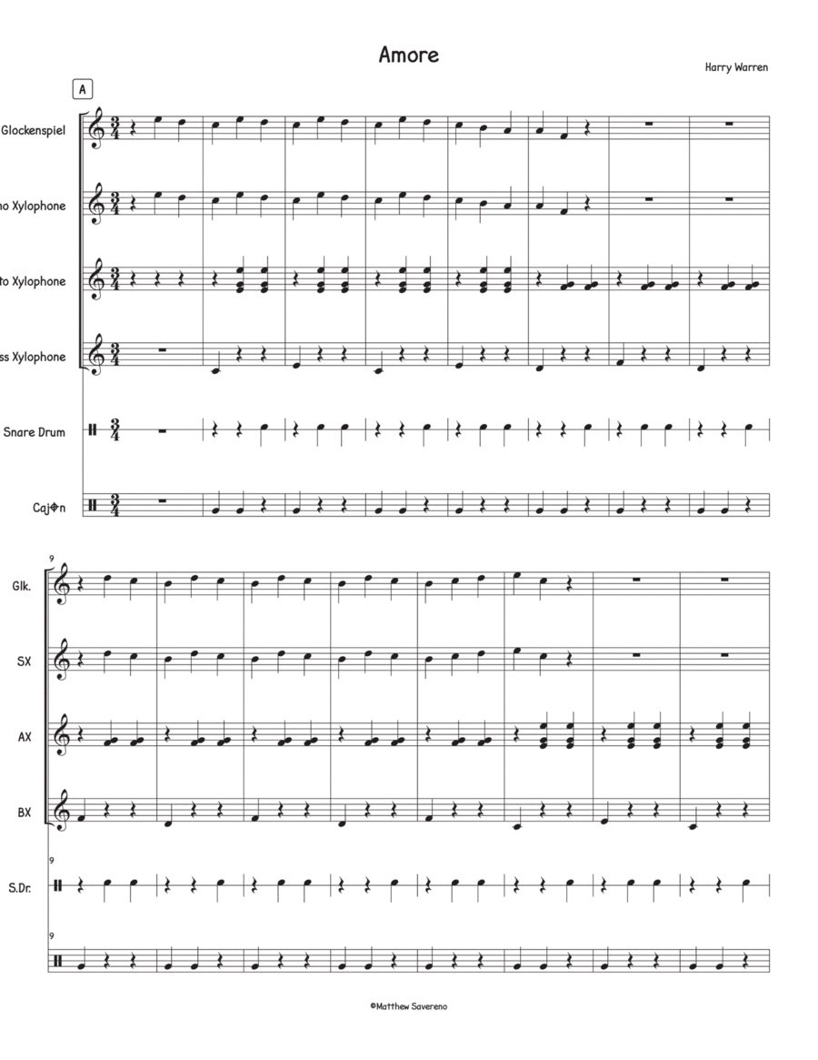 That's Amore (that's Love) Orff Instrument scores gallery preview page 1