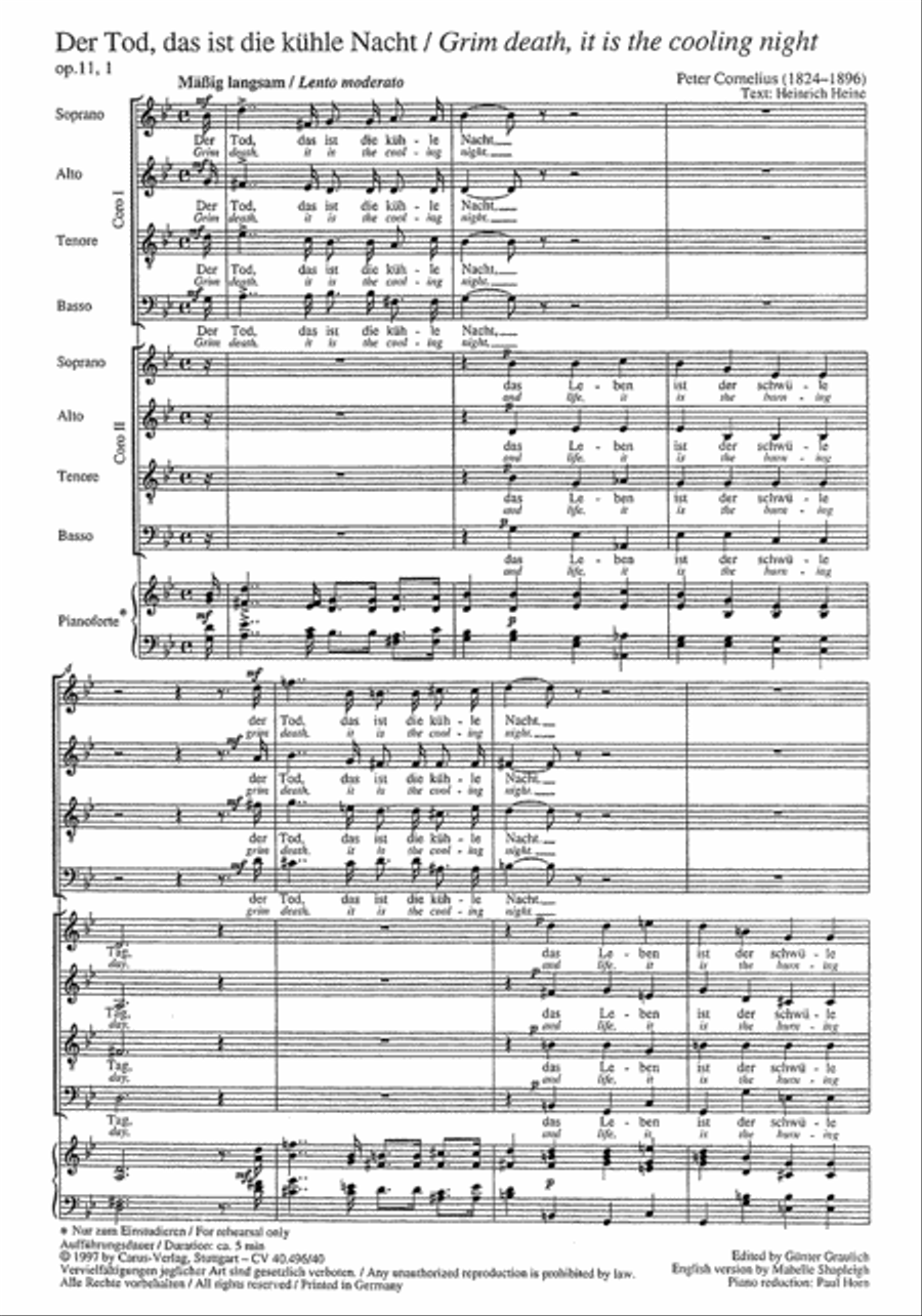 Grim death, it is the cooling night 4-Part scores gallery preview page 1