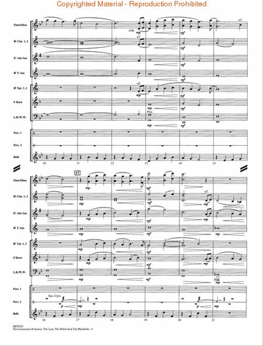 Themes from The Chronicles of Narnia: The Lion, The Witch and The Wardrobe Concert Band scores gallery preview page 3