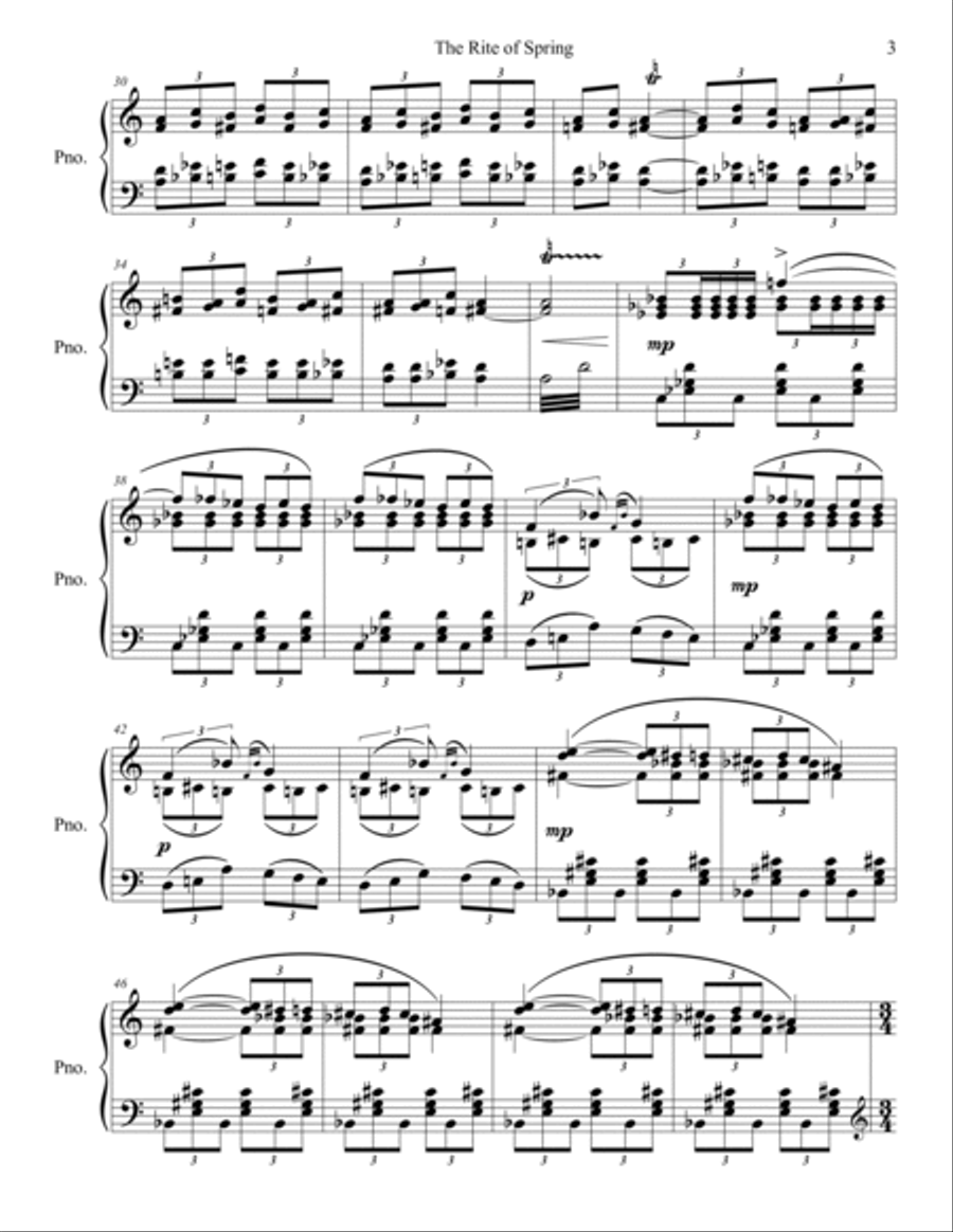 The Rite of Spring Part One The Adoration of the Earth Piano Solo scores gallery preview page 4