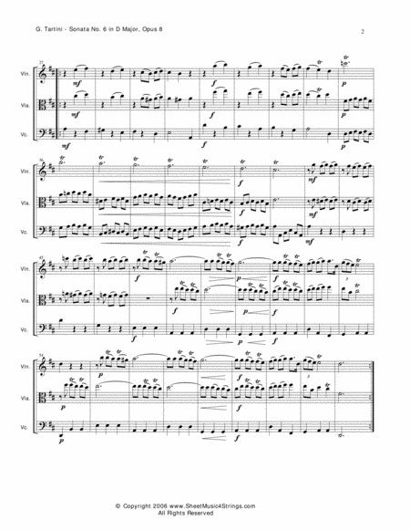 Tartini, G. - Sonata No. 6 for Violin, Viola and Cello image number null