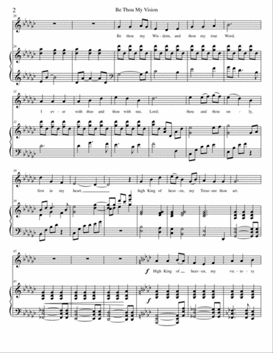 Be Thou My Vision (SLANE), High Voice, arr. Brenda Portman High Voice scores gallery preview page 2
