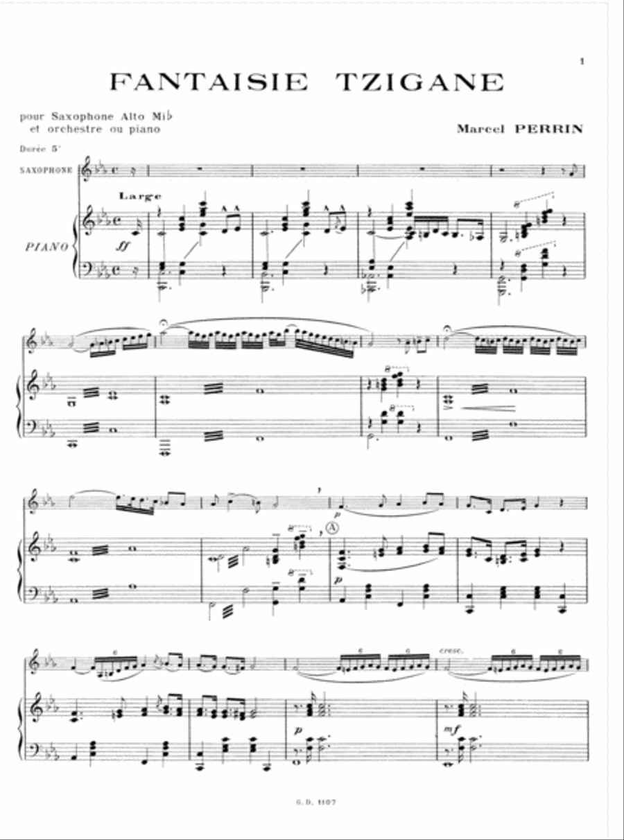 Fantaisie Tzigane Fantaisie Tzigane Alto Saxophone scores gallery preview page 2