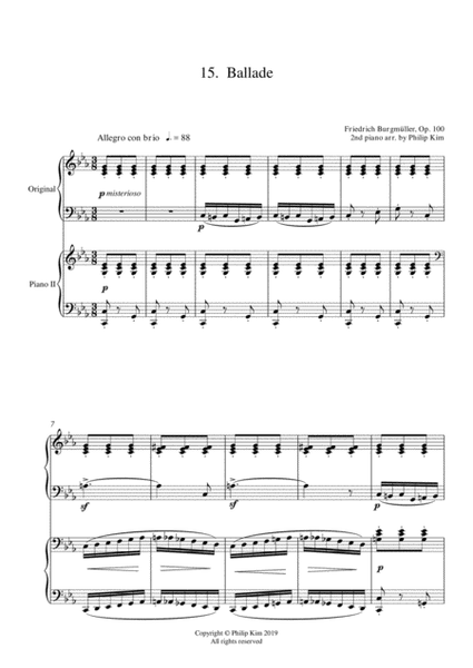 15. Ballade 25 Progressive Studies Opus 100 for 2 pianos Friedrich Burgmüller