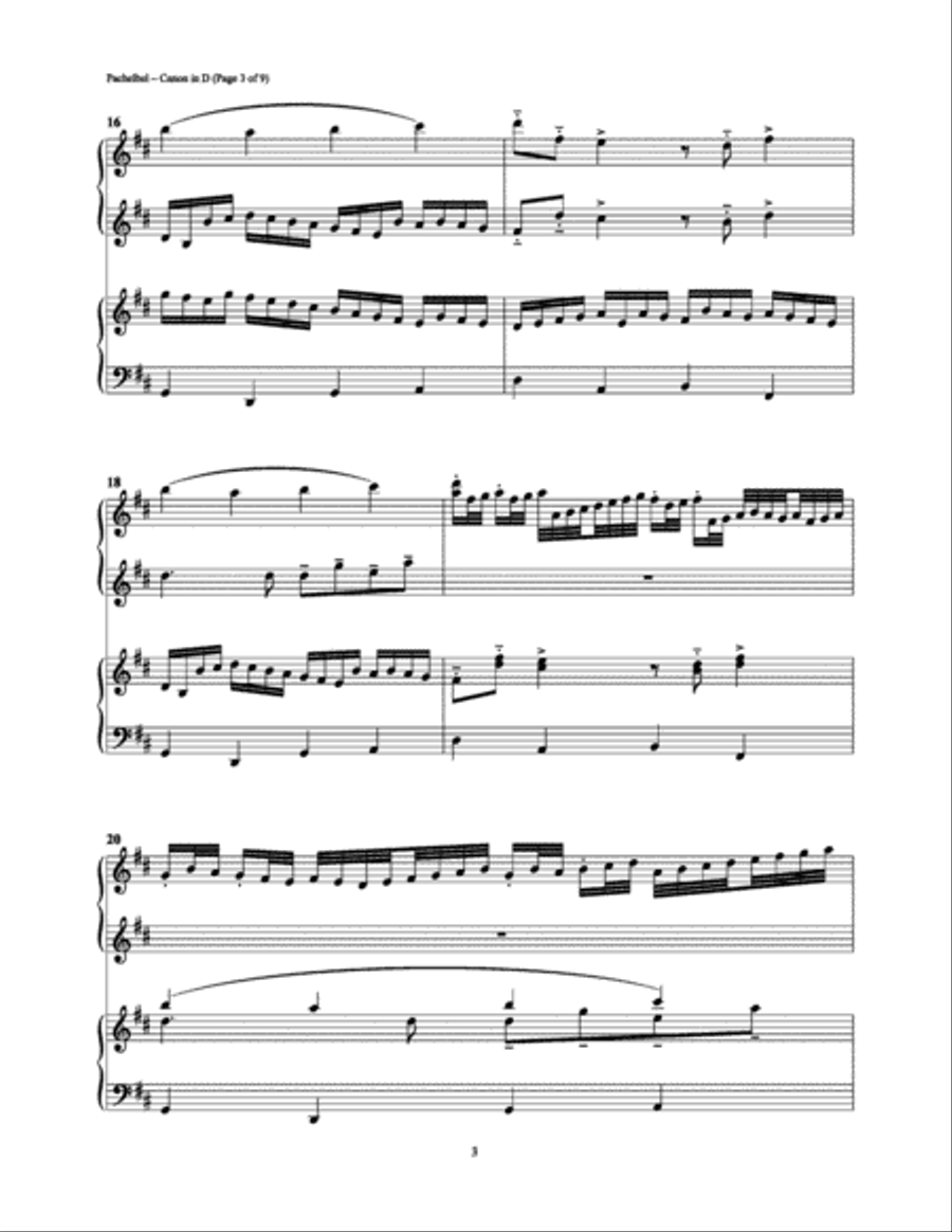 Canon in D Canon in D Piano Duet scores gallery preview page 3