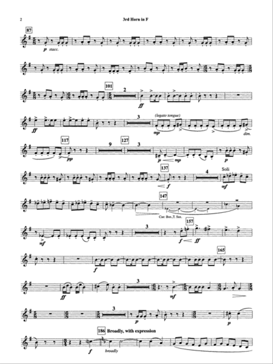 Armenian Dances, Part I: 3rd F Horn Concert Band scores gallery preview page 2