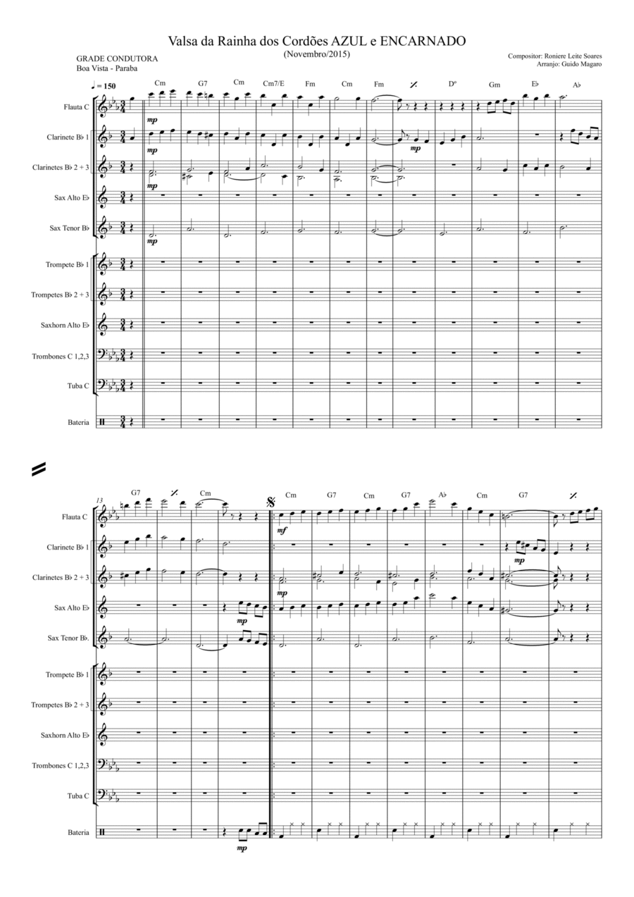 Valsa da Rainha dos Cordões Concert Band scores gallery preview page 1