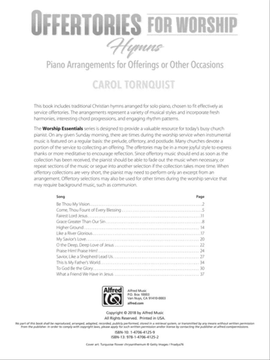Offertories for Worship: Hymns: Piano Arrangements for Offerings or Other Occasions Piano Solo scores gallery preview page 1