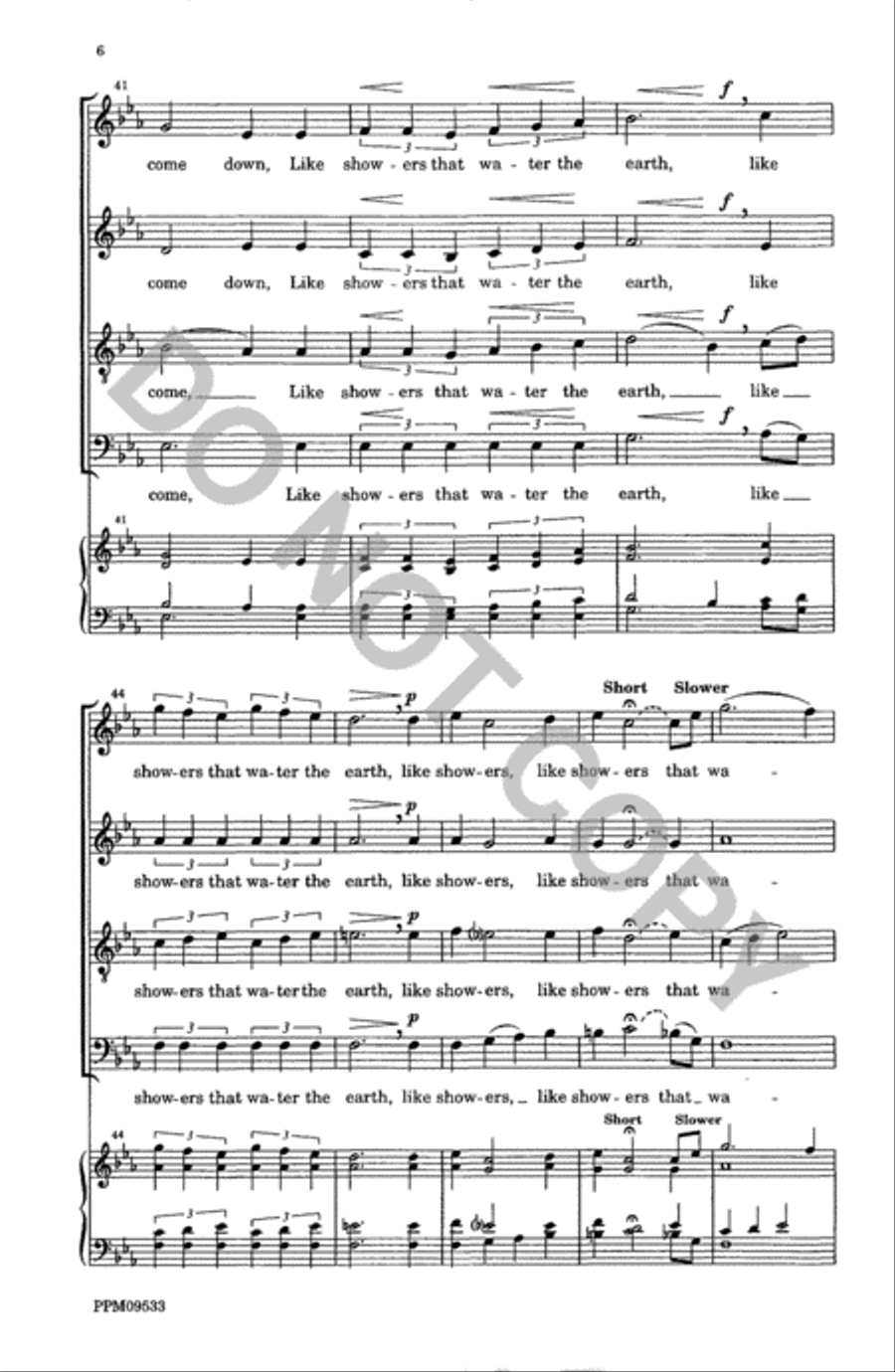 He Shall Come Down Like Rain 4-Part scores gallery preview page 7