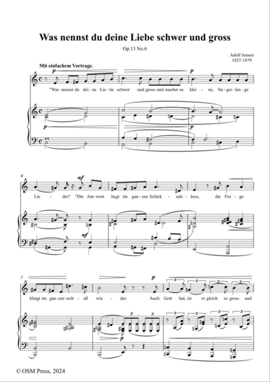 A. Jensen-Was nennst du deine Liebe schwer und gross,in C Major,Op.13 No.6 Voice scores gallery preview page 2