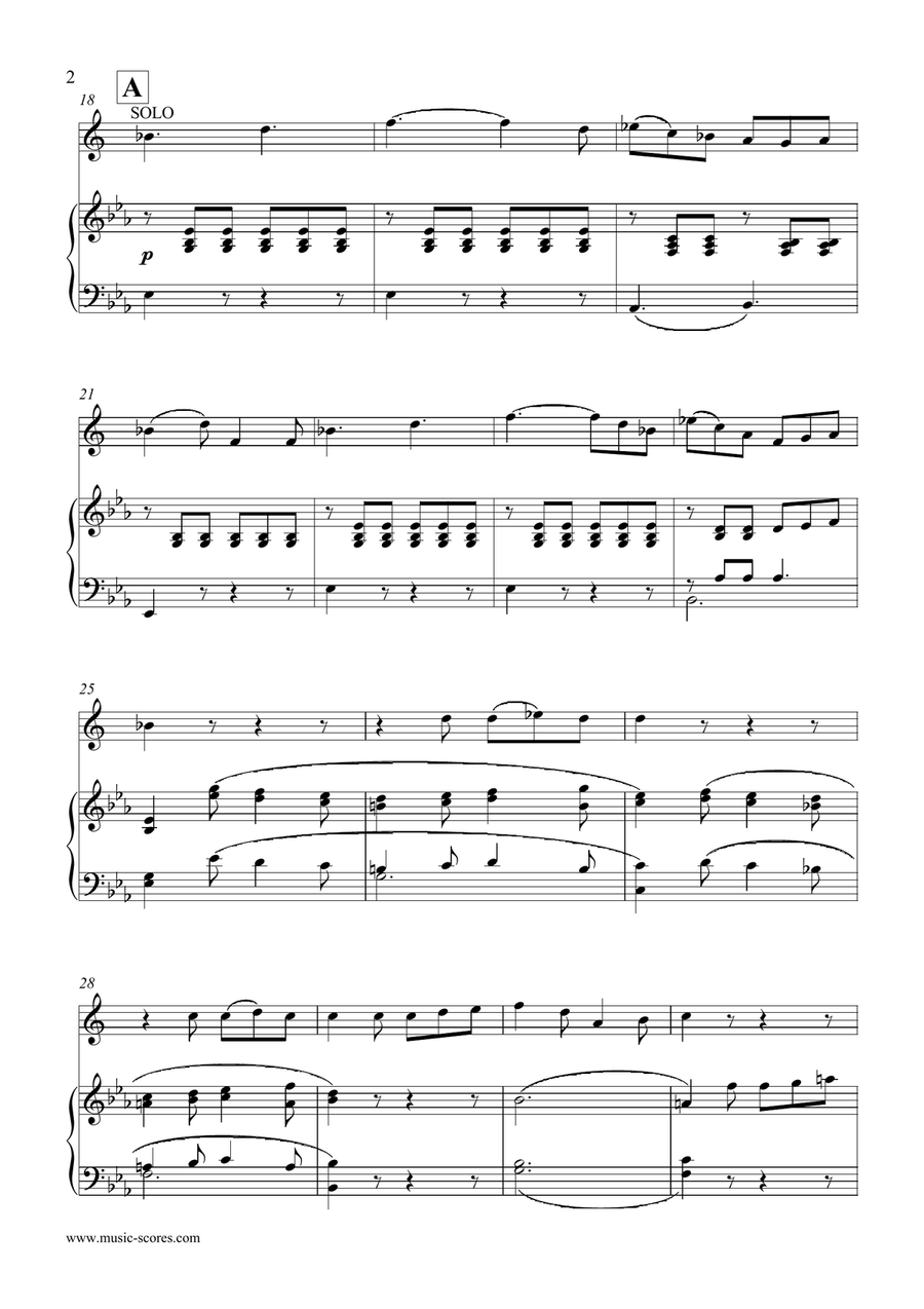 3rd Movement, Rondo, from Mozart's Horn Concerto no. 4 - French Horn and Piano Piano scores gallery preview page 2