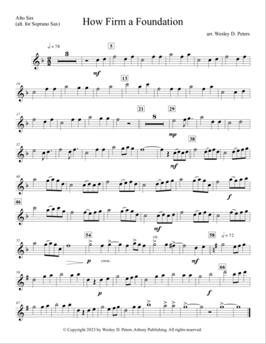 How Firm a Foundation (Sax Quartet) Saxophone Quartet scores gallery preview page 3
