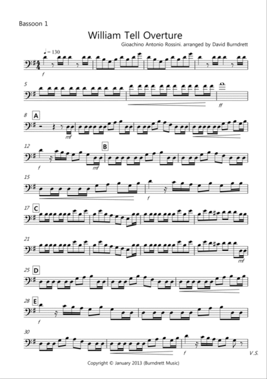 William Tell Overture for Bassoon Quartet Bassoon Quartet scores gallery preview page 6