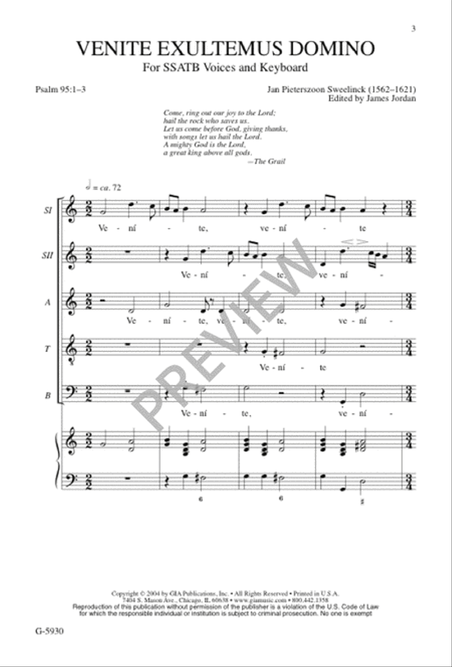 Venite exultemus Domino Venite exultemus Domino SSATB scores gallery preview page 3