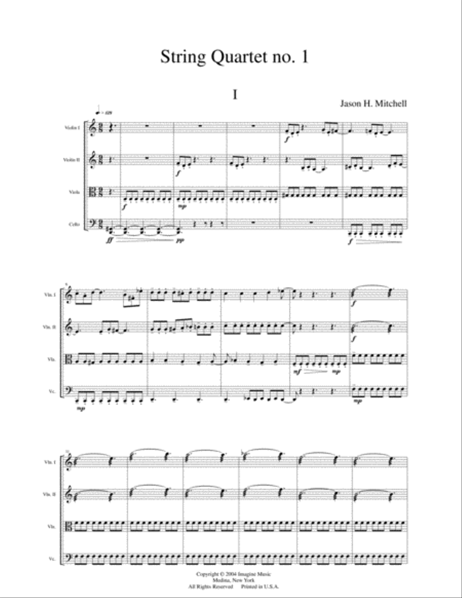 String Quartet #1 String Quartet scores gallery preview page 1