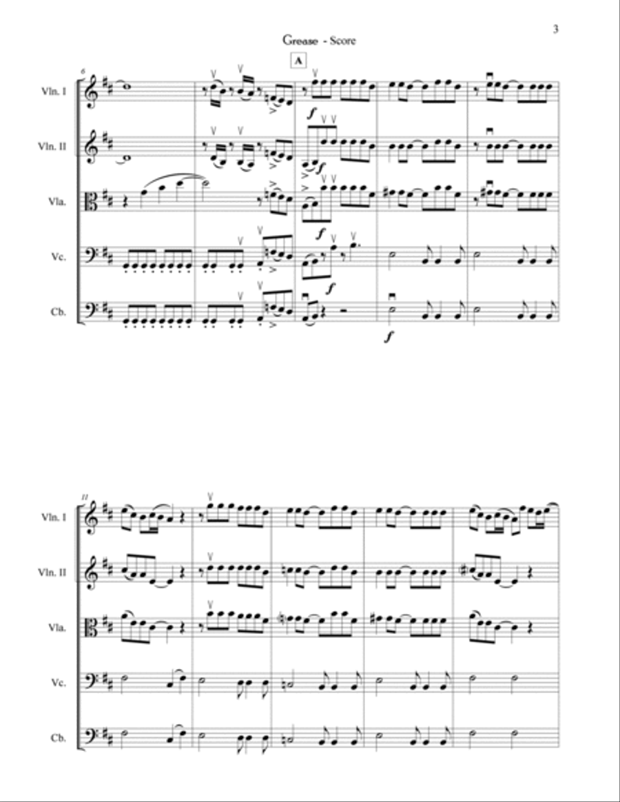 Grease Grease String Orchestra scores gallery preview page 3