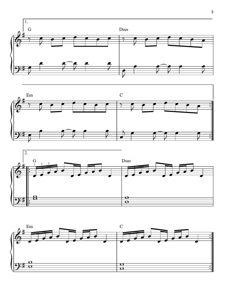 champagne problems Easy Piano scores gallery preview page 3