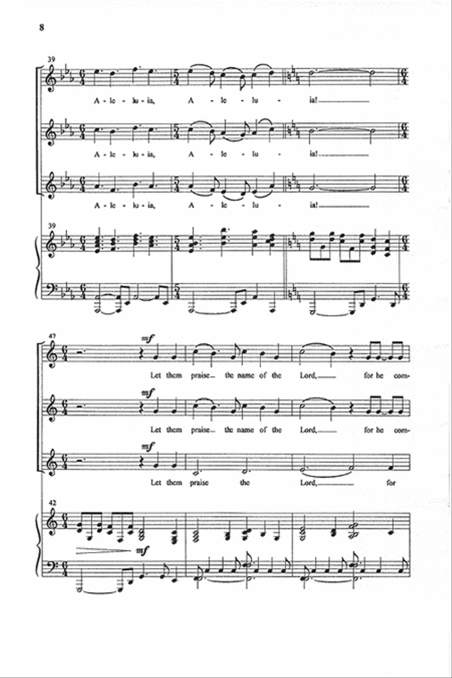 Praise the Lord (SSA) SSA scores gallery preview page 7