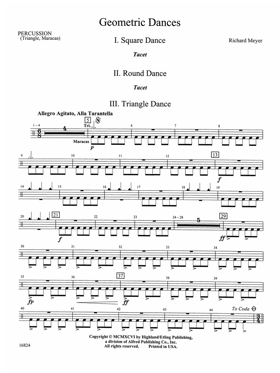 Geometric Dances: 1st Percussion