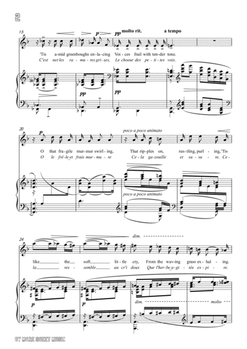 Debussy-'Tis the Languor of all Rapture in F Major,for voice and piano