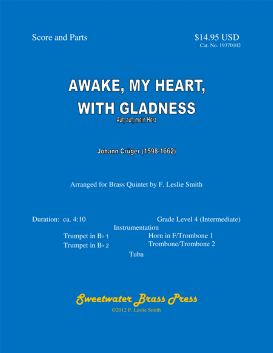 Awake, My Heart, with Gladness Brass Ensemble scores gallery preview page 1