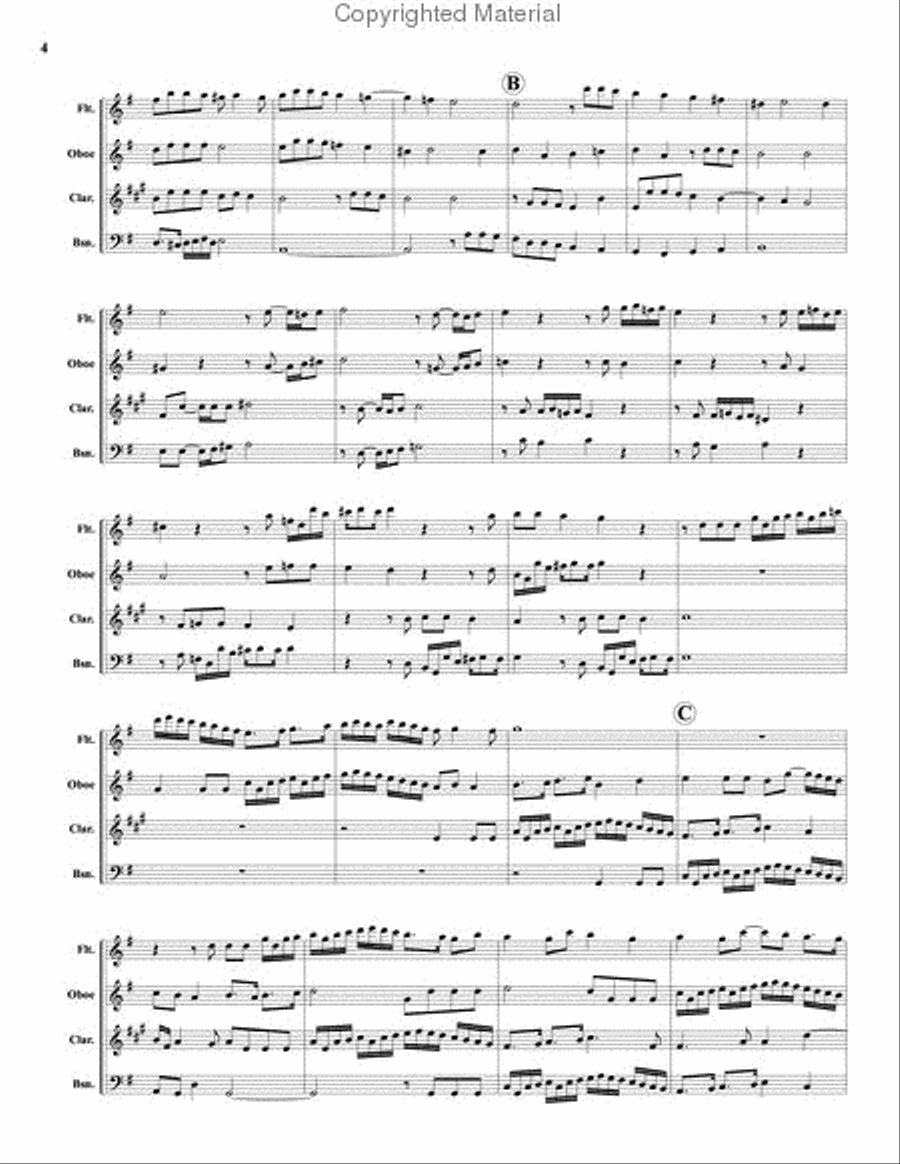 16 Canzoni Woodwind Quartet scores gallery preview page 5