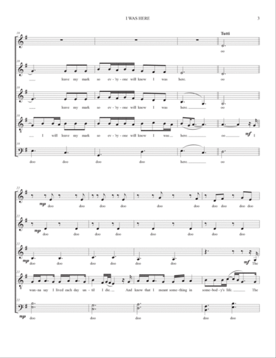 I Was Here I Was Here Divisi scores gallery preview page 3