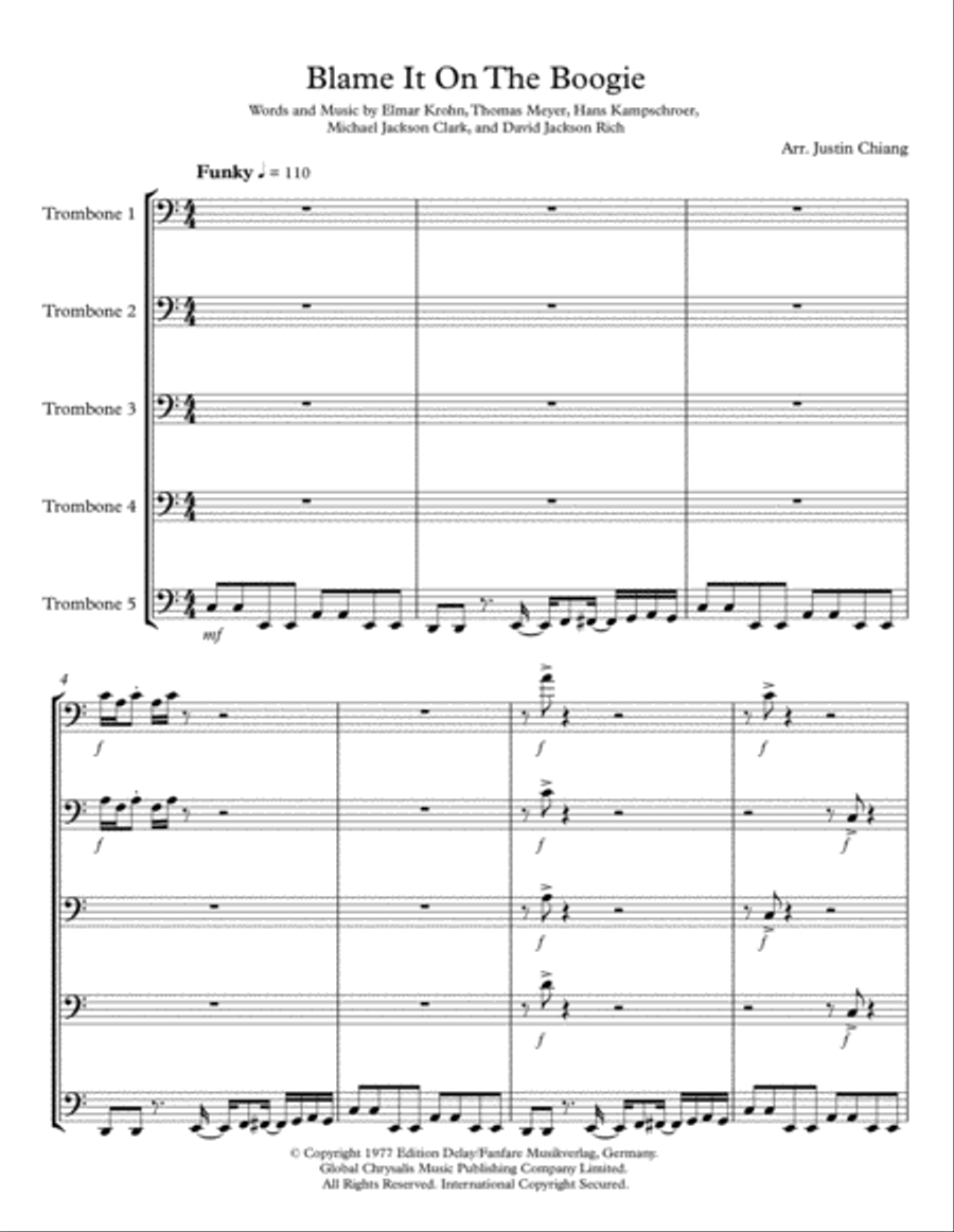 Blame It On The Boogie Blame It On The Boogie Trombone Solo scores gallery preview page 2