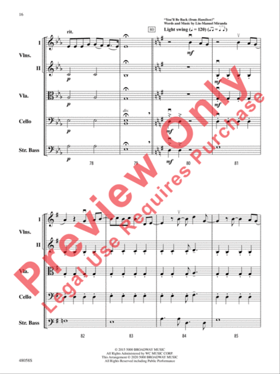 Selections from Hamilton String Orchestra scores gallery preview page 17