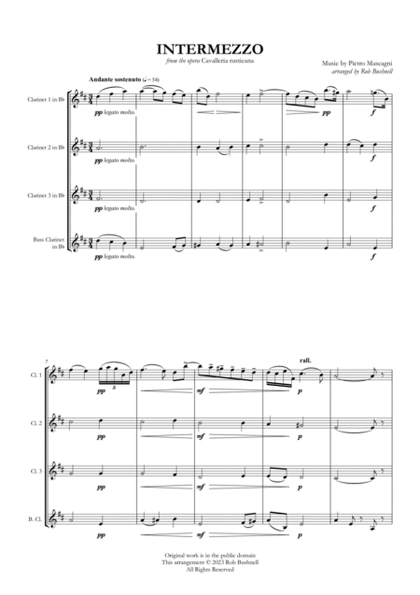 Intermezzo from "Cavalleria rusticana" (Mascagni) - Clarinet Quartet