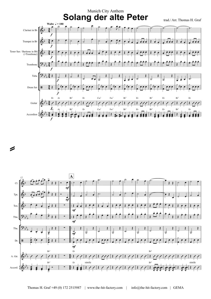 Solang der alte Peter - Munich City anthem - German Band Concert Band scores gallery preview page 1