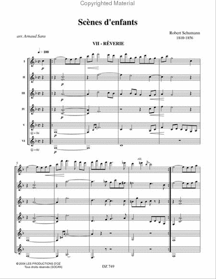 Scènes d'enfants, VII-XIII Guitar Ensemble scores gallery preview page 2