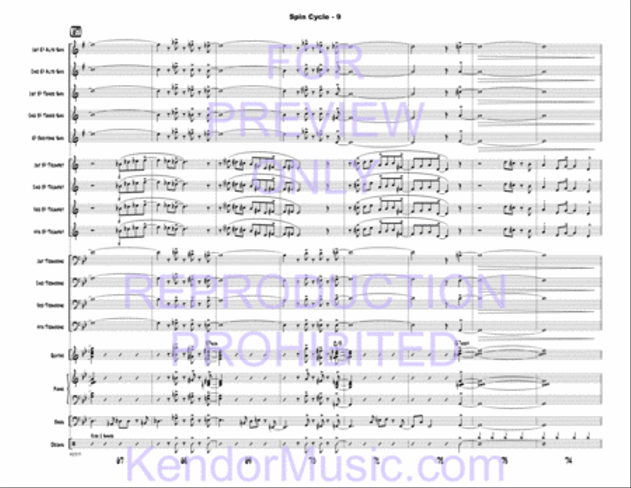 Spin Cycle (Full Score) Jazz Ensemble scores gallery preview page 11
