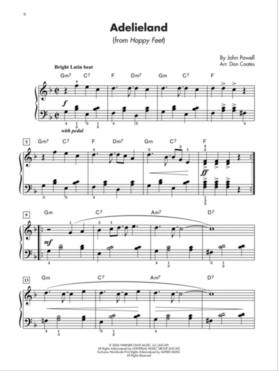 Alfred's Top 50 Songs from the Warner Bros. Film Collection Easy Piano scores gallery preview page 2