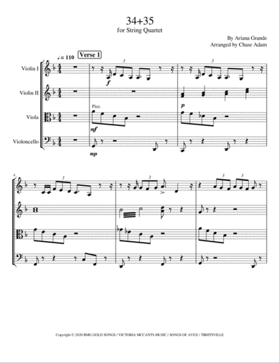 34+35 String Quartet scores gallery preview page 1