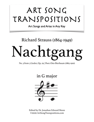 STRAUSS: Nachtgang, Op. 29 no. 3 (transposed to G major)