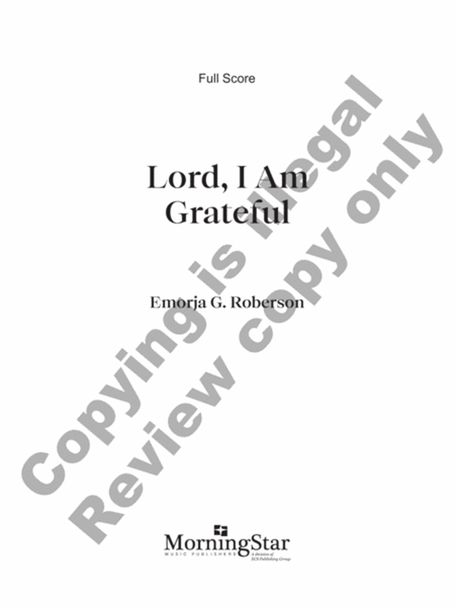 Lord, I Am Grateful (Additional Full Score)