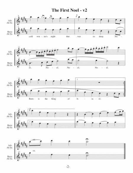 The First Noel-v2 (Arrangements Level 1-3 for ALTO SAX + Written Acc) image number null