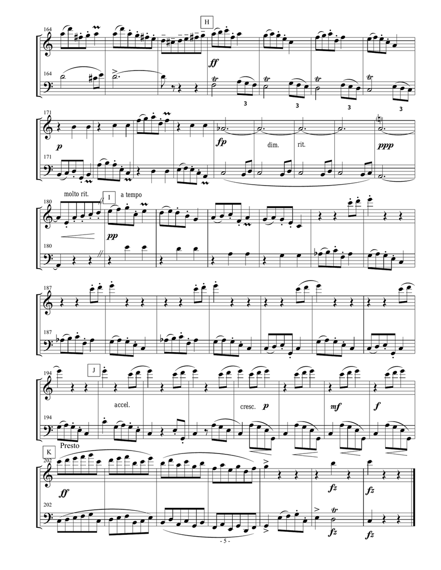 Dvorak Slavonic Dance #6 for flute and bassoon duet Woodwind Duet scores gallery preview page 5