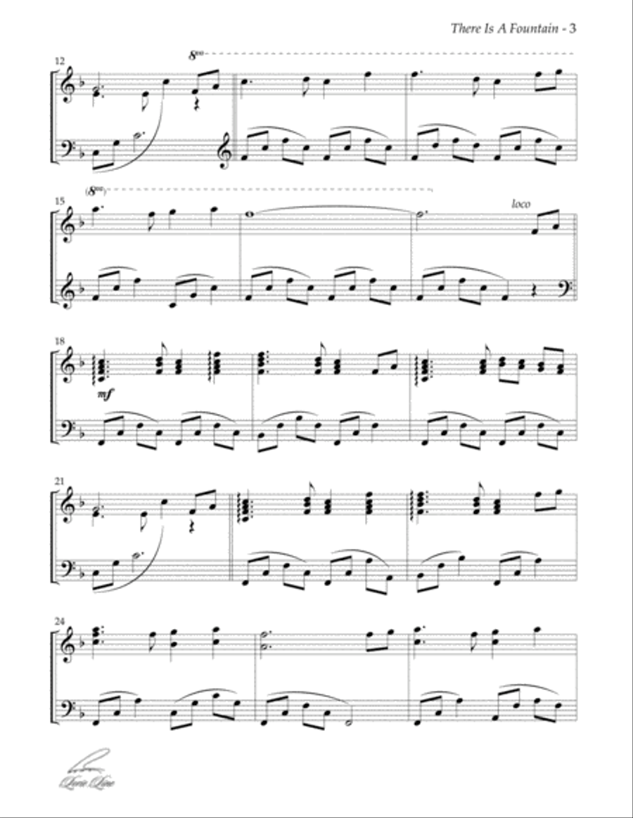There Is A Fountain/My Jesus I Love Thee Piano Solo scores gallery preview page 3