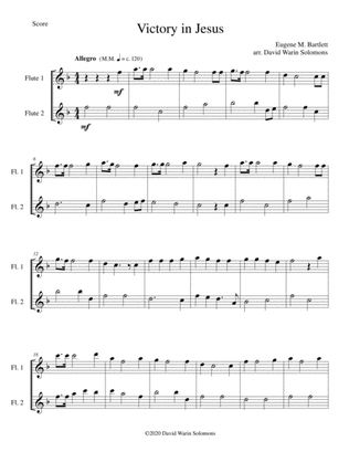 Victory in Jesus arranged for 2 flutes