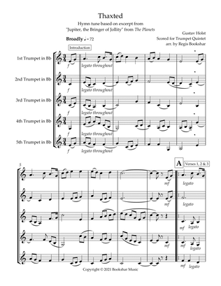 Thaxted (hymn tune based on excerpt from "Jupiter" from The Planets) (Bb) (Trumpet Quintet)