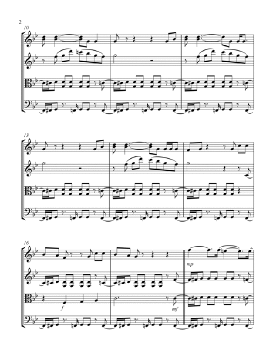 California Love (remix) String Quartet scores gallery preview page 2