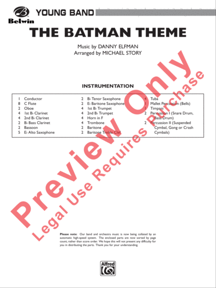 Batman Theme Concert Band scores gallery preview page 2