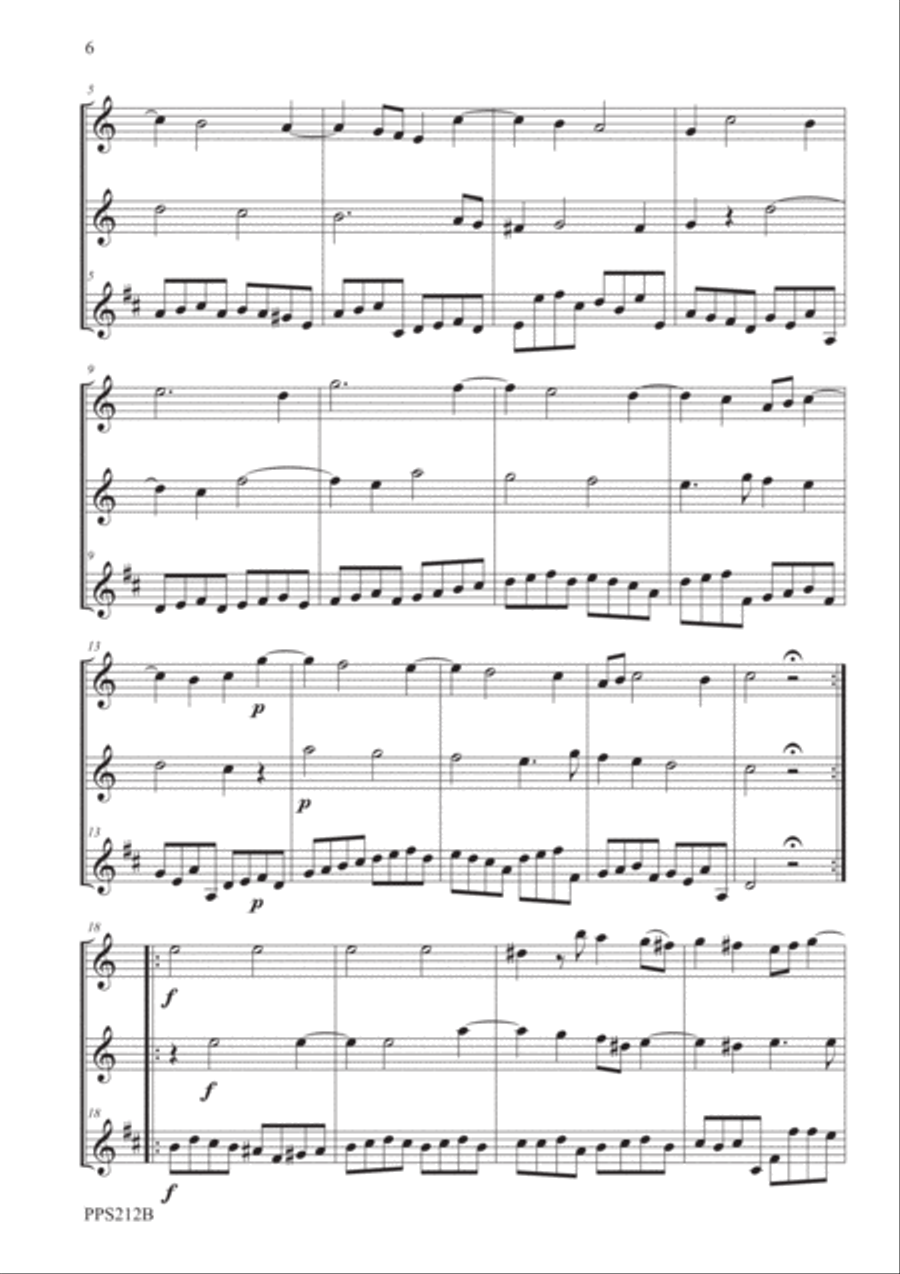 CORELLI SONATA DA CAMERA IN C MAJOR OPUS 4 N0. 1 FOR FLUTE, OBOE & CLARINET Woodwind Trio scores gallery preview page 6