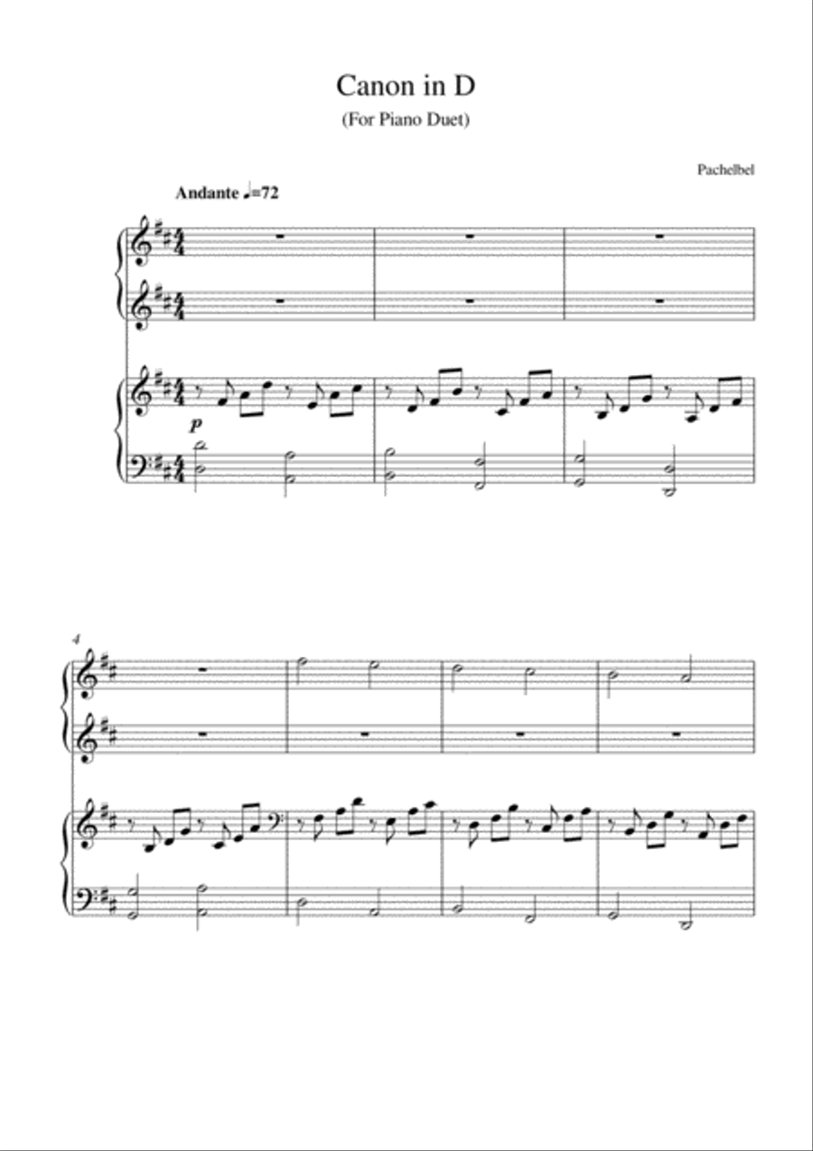 Canon in D Canon in D Piano Method scores gallery preview page 1