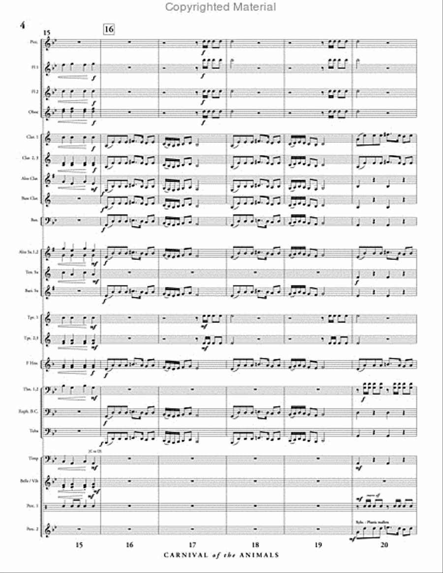 Carnival of the Animals Concert Band scores gallery preview page 5