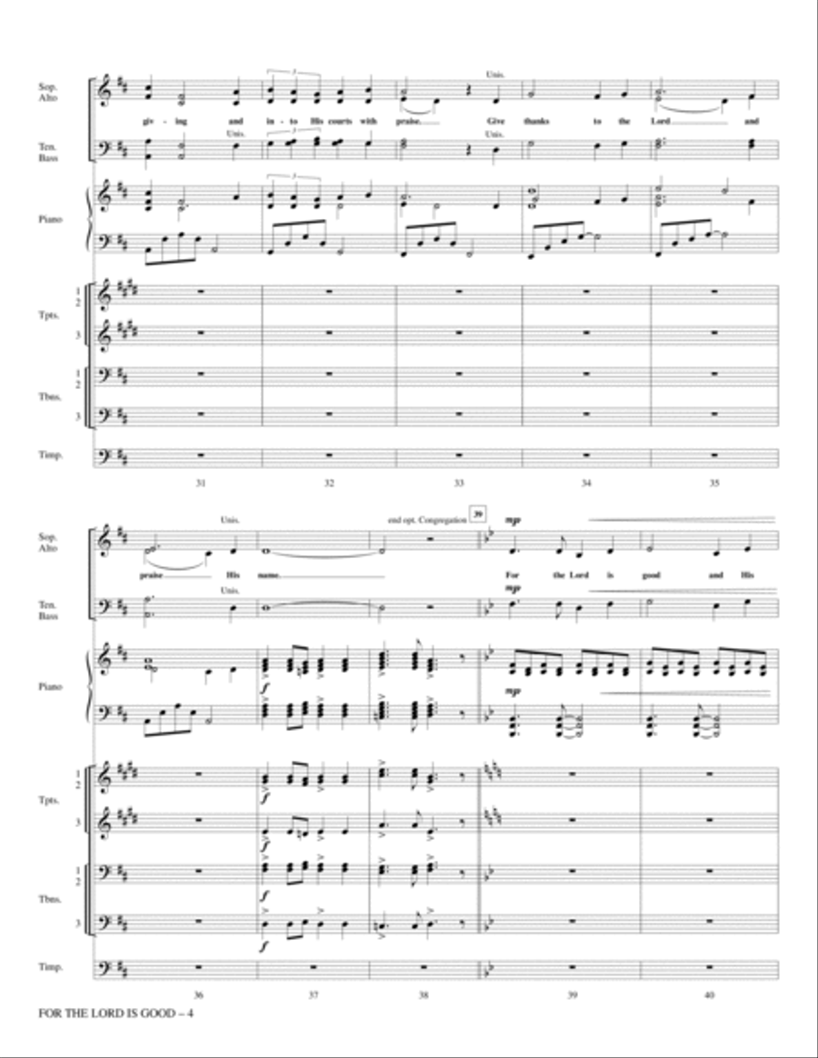 For The Lord Is Good - Full Score Choir scores gallery preview page 4