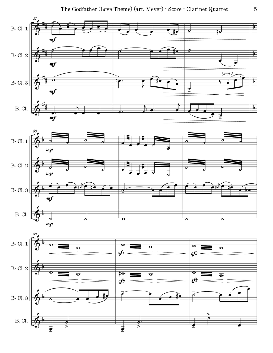 The Godfather (love Theme) Woodwind Ensemble scores gallery preview page 5