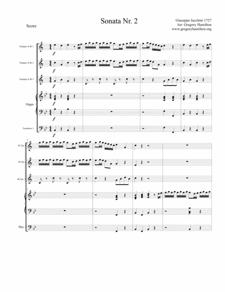 Jacinni Sonata Nr.2 for Three Bb trumpets, Trombone and Organ image number null